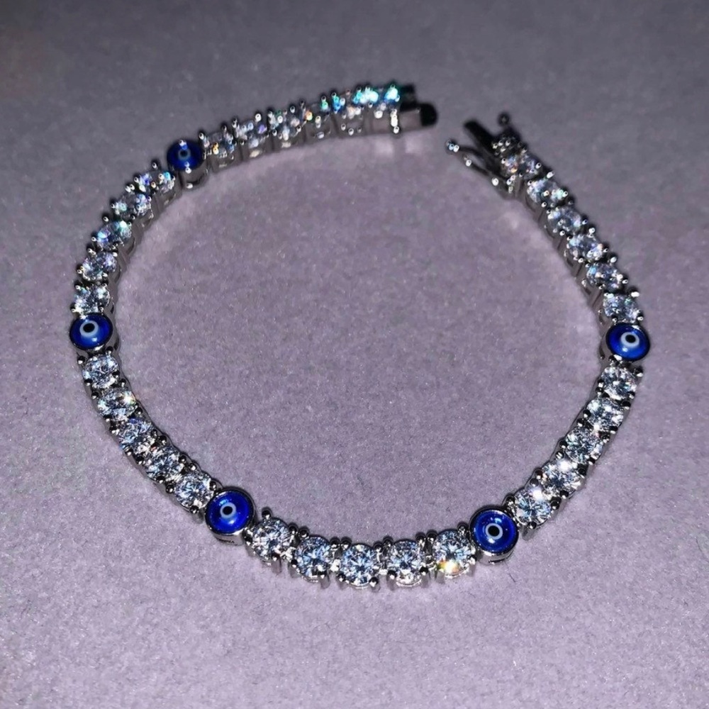 Evil eye tennis bracelet